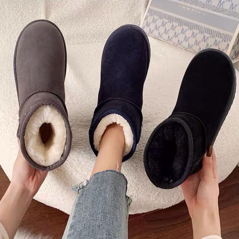 Snow Boots for Women Winter Versatile with Thick Velvet and Snow Cotton Super Thick Cotton Shoes