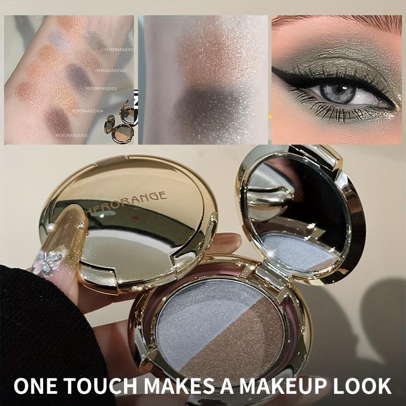 Двухцветные тени для век с шиммером и дымчато-коричневые/сине-черные, многоцветная палетка теней для век - формула для влажного/сухого нанесения, стойкие водостойкие и потостойкие тени для век