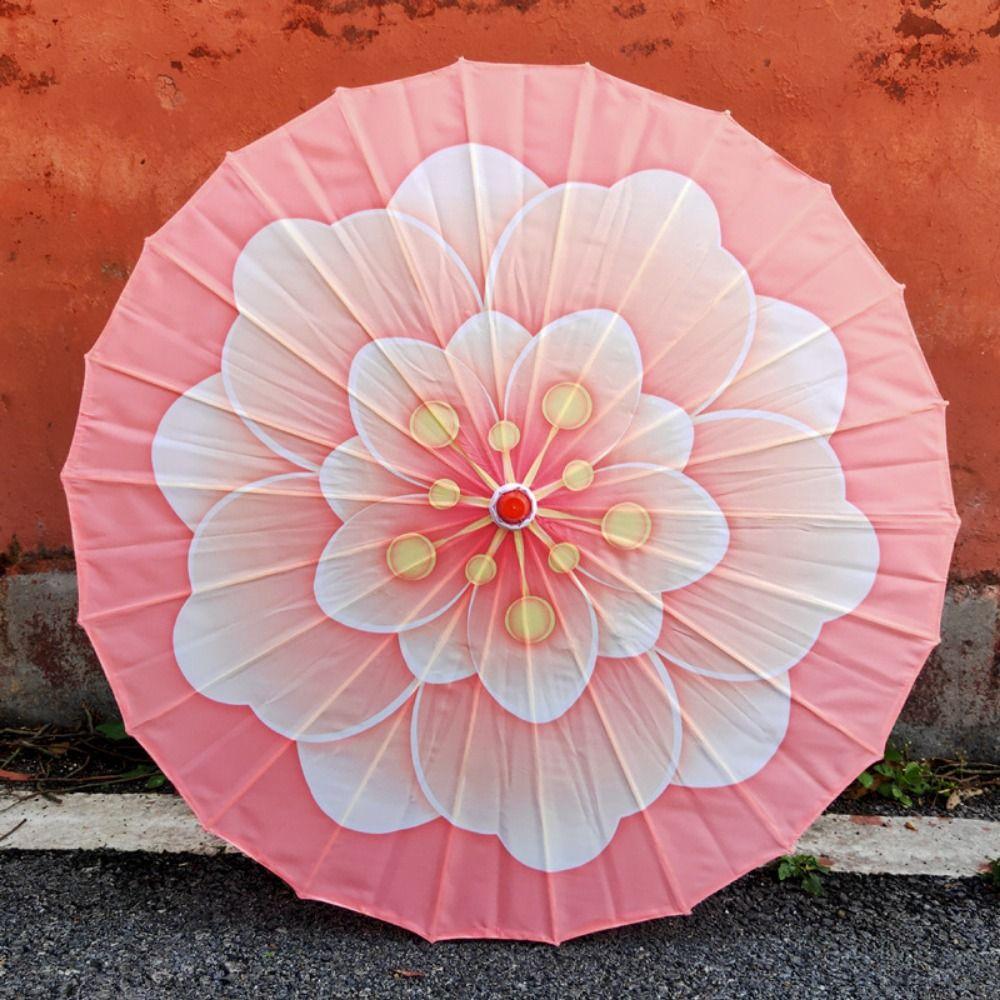 Waterproof Silk Cloth Women Umbrella Rain Proof Costume Parasol Flower Oil Paper Umbrella Party