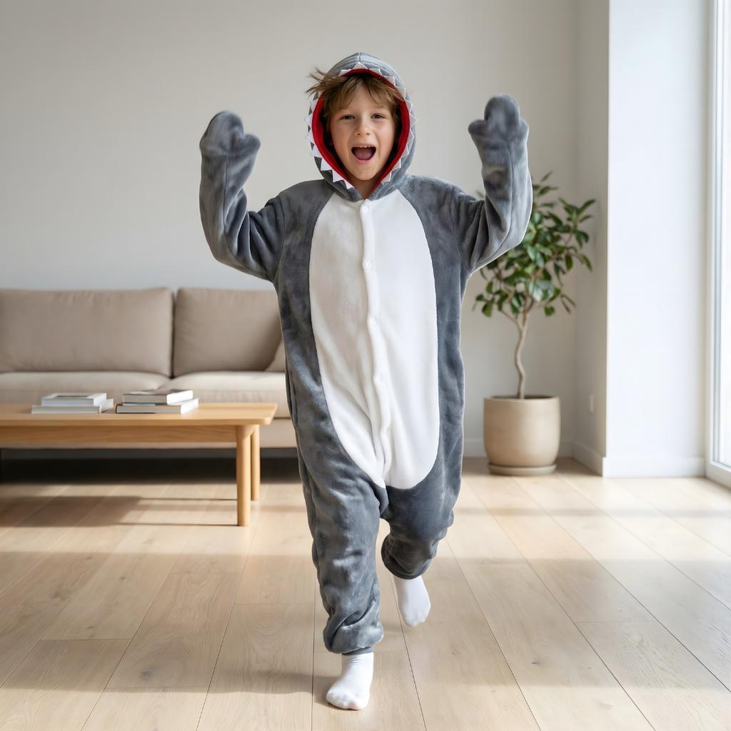 Piżama Onesie Kigurumi Kostium Przebranie Rekin Dzieci 95 - 105Cm