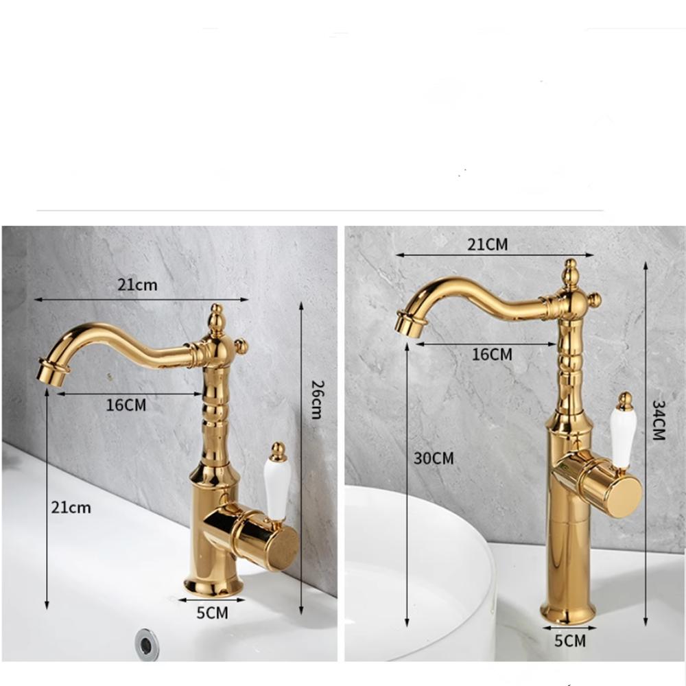 Старинный бронзовый смеситель для раковины Золотой смеситель для ванной Комнатный Черный кухонный смеситель Кран для раковины Горячий Холодный Хромированный кран для раковины Латунь