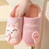 Cotton Slippers Women's Autumn/Winter New Cartoon Lucky Cat Korean Version Cute Warm Indoor Home Warm Slippers Pantuflas Mujer