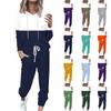 Women's 2-piece Striped Tracksuit Comfortable Hoodie Jogger Sweatpants Yoga Workout Tracksuit Set