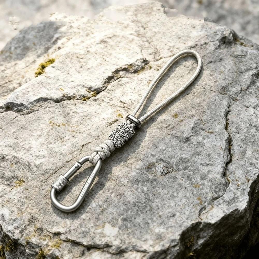 Locking Carabiner Clip Beverage Bottle Lanyard Braided Rope Key Chain Lanyard Outdoor Use