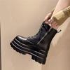 2024 Новая осенне-зимняя обувь Женские ботинки Готические толстые высокие байкерские ботинки Панк толстые модные ботильоны