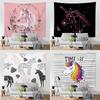 Starry Sky and Unicorn Decorative Tapestry Office Living Room Decoration Home Wall Tapestry
