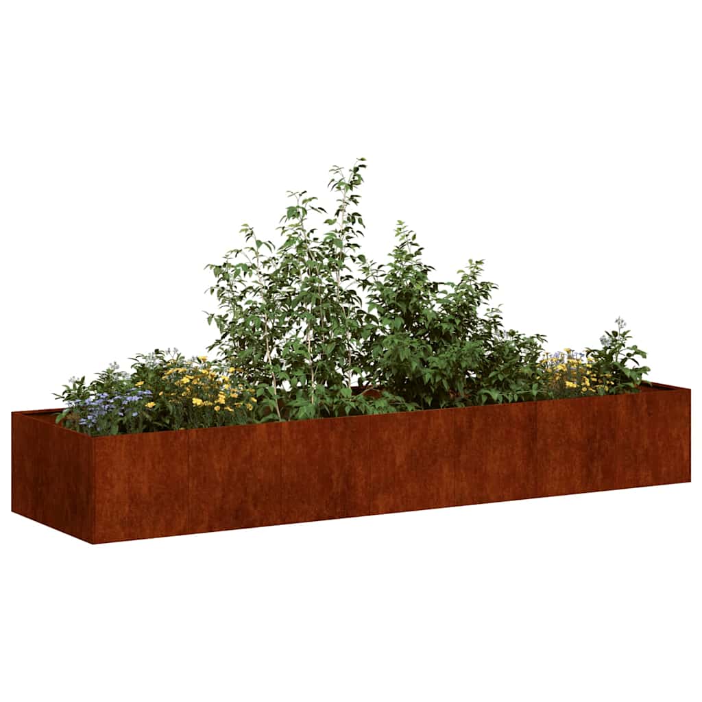 Planter Rusty 280x80x40 cm Weatherproof Steel