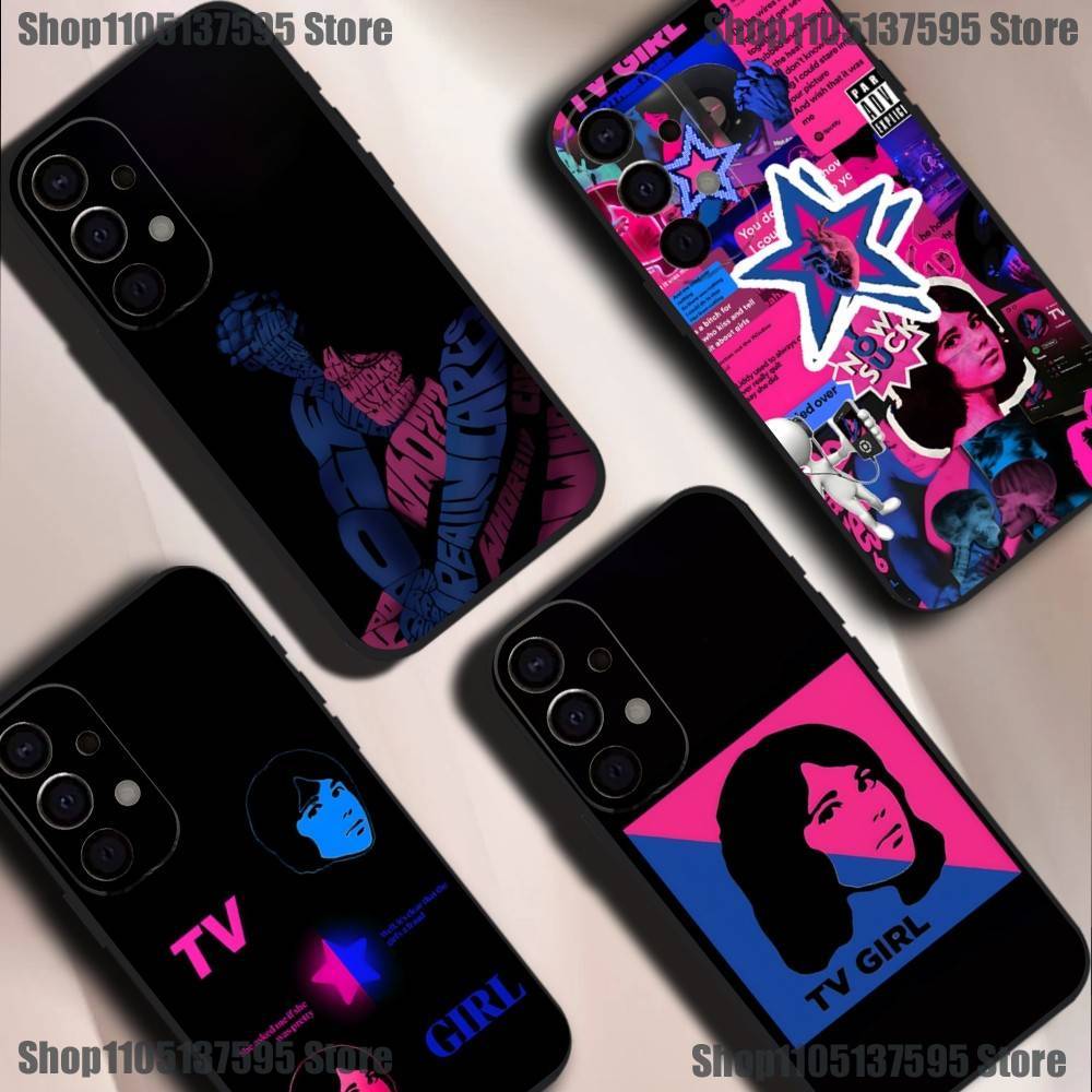 Чехол для телефона T-TV Girl Band для Samsung S25, S24, S21, S22, S23, S30, Ultra, S20, Plus, Fe, Lite, 5G Черный