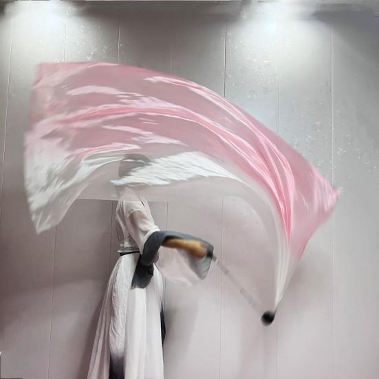 Пои для танца живота Вуаль из искусственного шелка Шар для пои Метательные шары Шарф Пои Лента Стример Разноцветная шелковистая лента