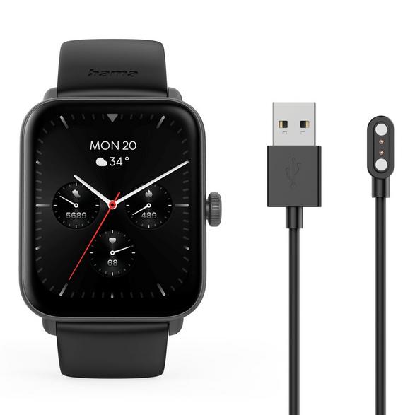 Hama 6010 gps smartwatch rectangular black