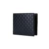 Gucci Vintage Logo Embossed Short Double Fold Leather Wallet Men Wallet Navy-Blue 260987-BMJ1N-4009