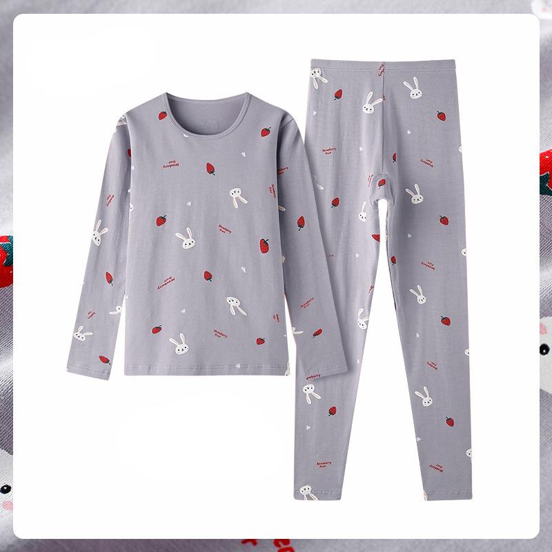 Осенне-зимний хлопковый цветочный женский термобелье с принтом, тонкий теплый костюм