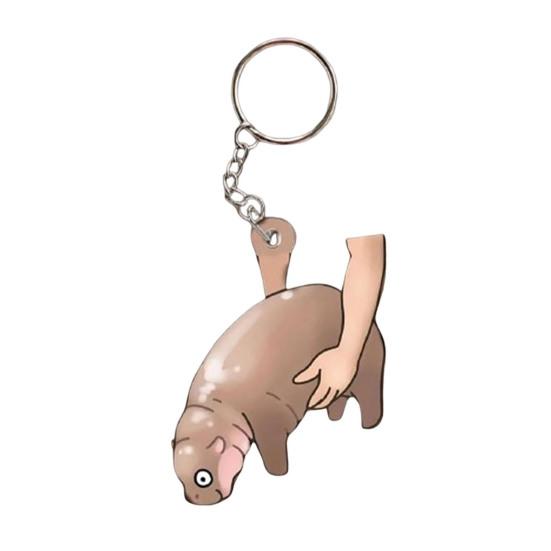 Брелок в виде бегемота, брелок в виде бегемота для любителей бегемотов, акриловая подвеска для школьной сумки на плечо