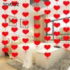 Подвесные украшения Гирлянда Шторы День святого Валентина Подвесные струны Помолвка Красное сердце Свадьба Любящее сердце
