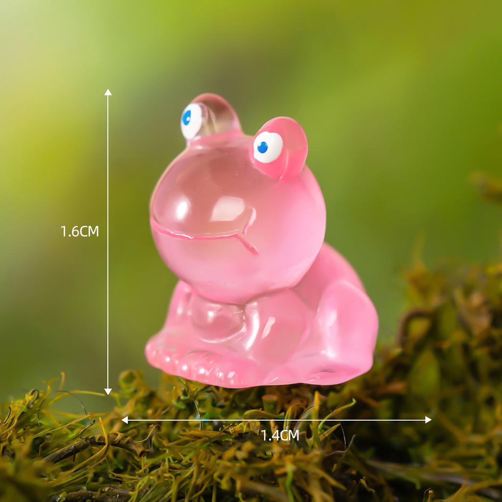 6pcs Mini Frogs Glow At Dark Fairy Garden Miniatures Decoration Luminous Frog Vivarium Micro Landscape DIY Accessories