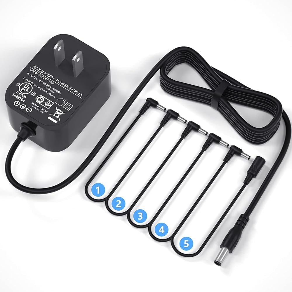 VHBW Effector Power Supply 5 Channels 9V DC Power Supply Power Supply For Effector Pedal For Electric Guitar Effector Power Supply Channel Power