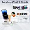 4 в 1 магнитная беспроводная зарядная подставка для iPhone 16 15 14 13 Pro Max Watch 1-9 AirPods быстрая зарядная станция держатель телефона