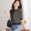 Srcr Women's Striped Round Neck Knit Top
