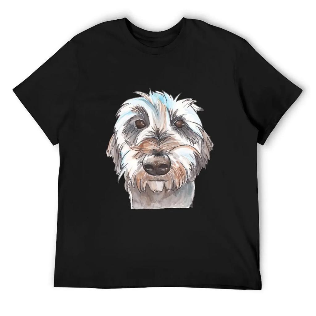 Does my hair look good_ Dog portrait illustration in watercolors T-Shirt aesthetic clothes tees mens graphic t-shirts