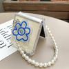 Жемчужный браслет, мягкий противоударный защитный чехол из ТПУ для телефона Samsung Galaxy Z Flip 4 3 5g, милый прозрачный чехол с 3d цветочным кронштейном