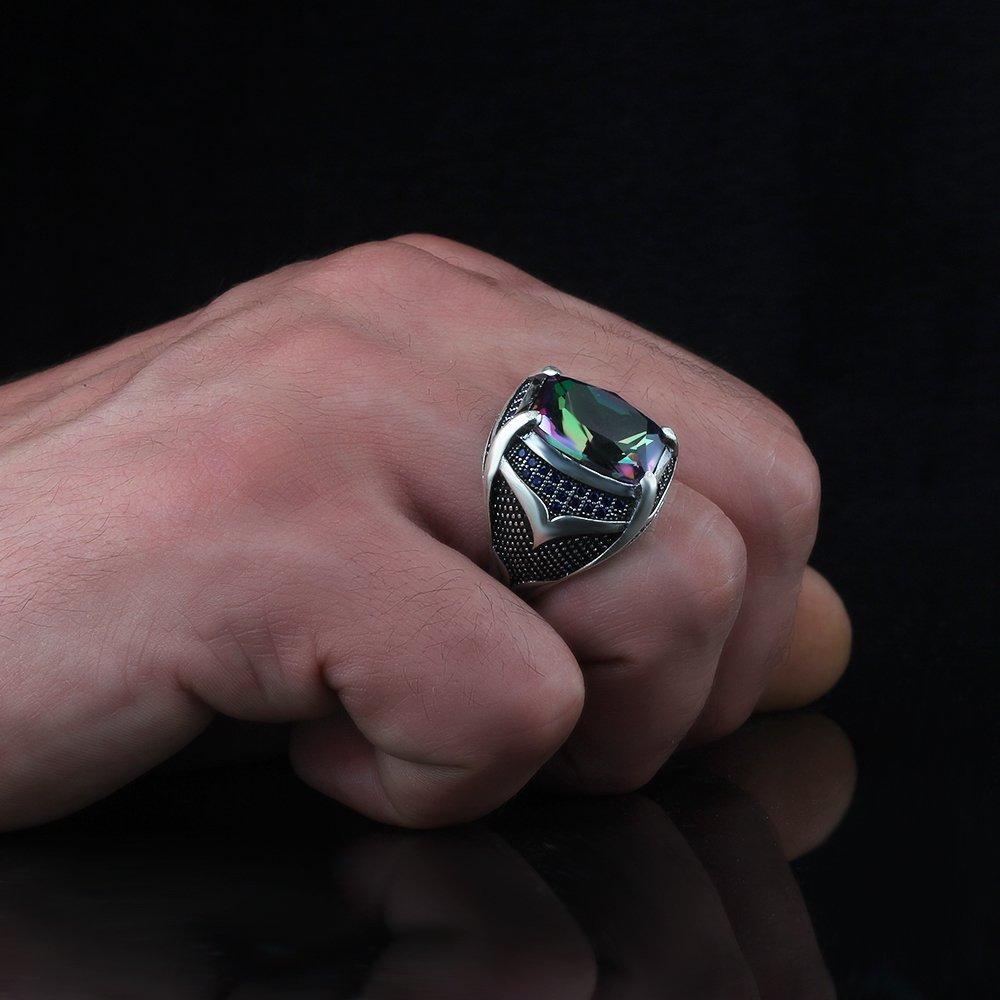 Серебряное мужское кольцо, роскошные украшения, мужские аксессуары, лучший подарок для Besties, аксессуары из стерлингового серебра 925 пробы, лучший подарок на годовщину