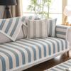 Striped Cotton and Linen Sofa Cushion for All Seasons, Non-slip Thickened Linen, Simple Modern Solid Wood Fabric Sofa Towel Cover