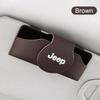 For Jeep Leather Car Glasses Case Sunglasses Storage Box Clip For Jeep Renegade Wrangler JL JK Gladiator Grand Cherokee Compa