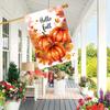 Hello Fall Pumpkin Double-Sided Garden Flag - 1pc, Polyester Fabric, Seasonal Thanksgiving Decor, No Power Needed, Outdoor Lawn and Patio Accessory