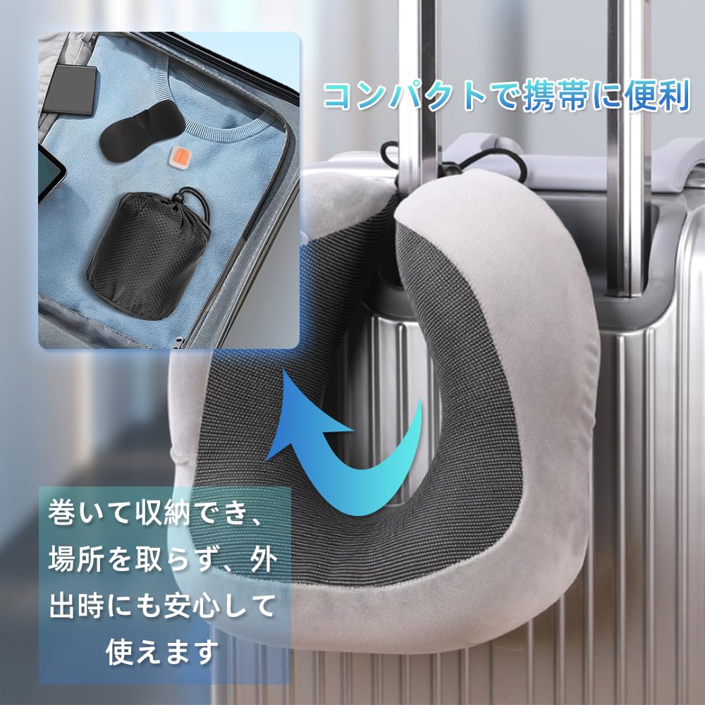 Подушка для шеи Renjzle из пеноматериала с эффектом памяти, удобная портативная подушка для путешествий с возможностью хранения, хорошая профилактика стихийных бедствий, идеальный подарок для самолетов,