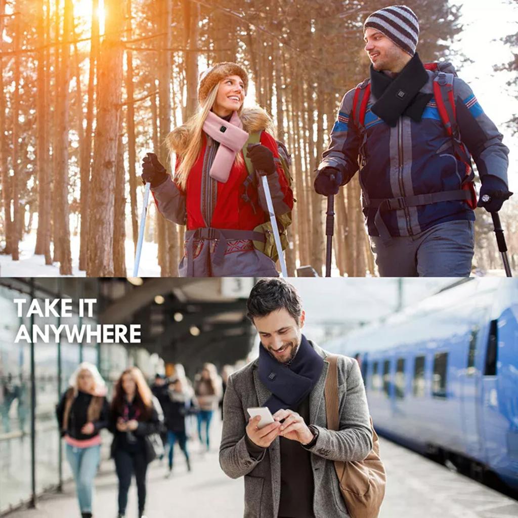 Электрический шарф с подогревом для шеи зимний теплый шарф с подогревом мягкий трехрежимный контроль температуры грелка для шеи без аккумулятора