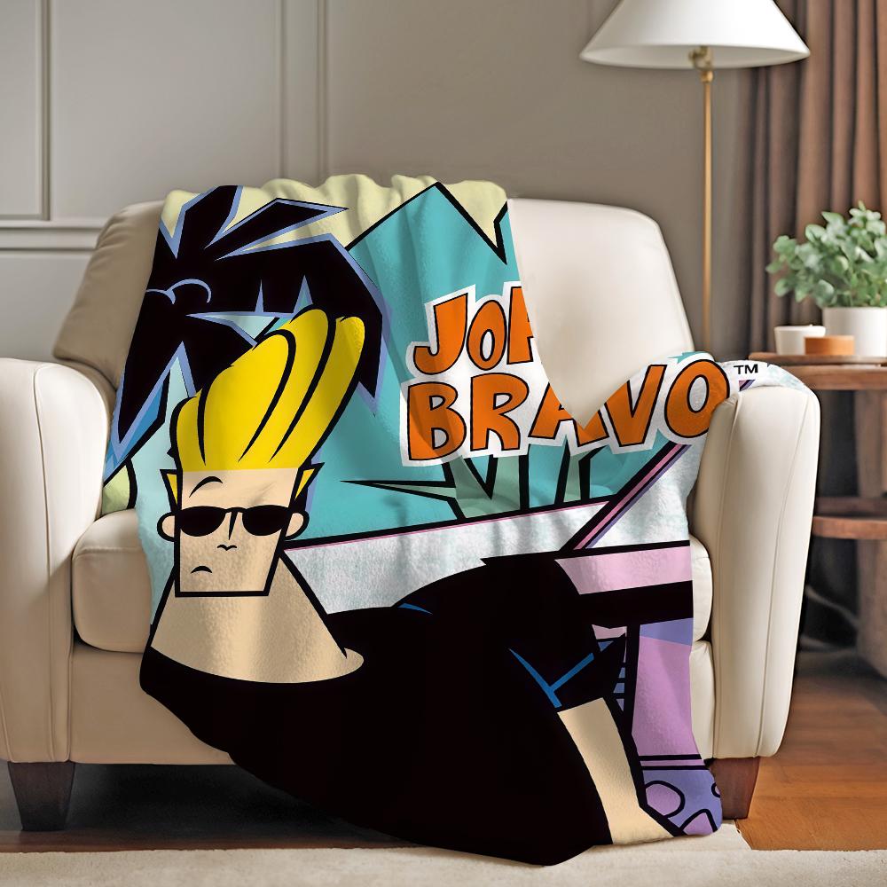 Cartoon J Johnny B Bravo Blanket For Sofa Office Bed Plane Travel Sleep Read Relax Camping Soft And Warm