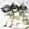 5pcs Square/Round Stainless Steel Cookie Cutter Set Lace/Straight Edge Sandwich Mold Dough