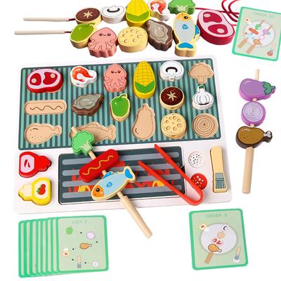 Игрушка Монтессори Bajoy для возраста и включает форму барбекю и игру, улучшает форму пальцев и многофункциональный пазл для девочек и