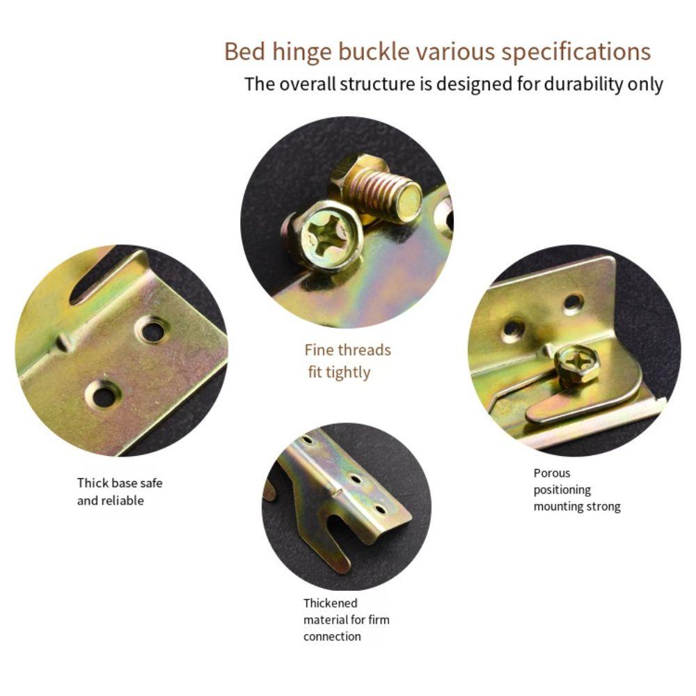 4 Комплекта Сверхпрочной Фурнитуры для Кроватных Царг без Врезки Изножья Удерживатели Соединители Кроватного Каркаса Изножья