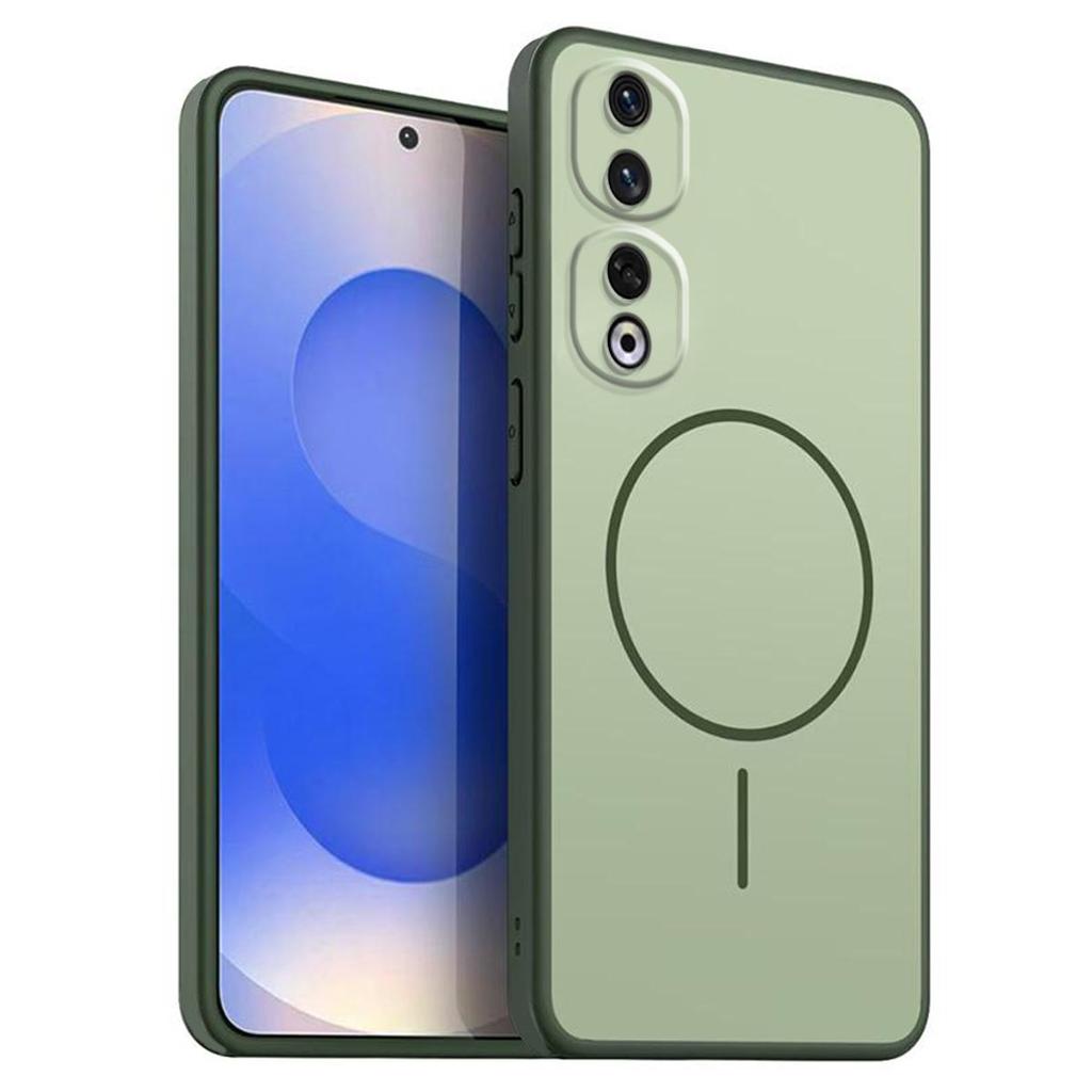 Однотонный матовый чехол из ТПУ для HONOR 90 Декоративное покрытие с принтом кольца в стиле MagSafe