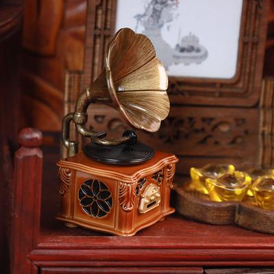 Кукольный домик Миниатюрный ретро граммофон с музыкой Мини граммофонная пластинка Моделирование граммофона Поделки Главная Модель Игрушки Декор