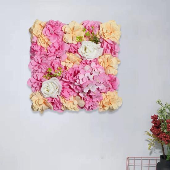 Artificial Rose Flower Wall Panel Wedding Bridal Baby Shower Party DIY Square 3D Floral Wall Backdrop Decoration Photography Adult Sex Wear