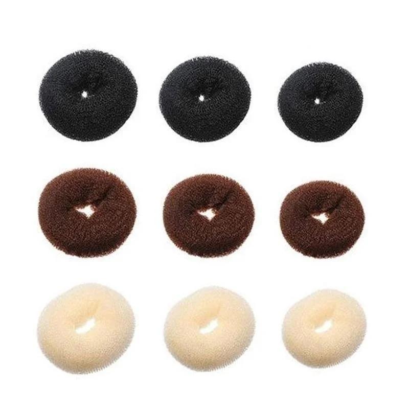 New Useful 3 Pcs Stylish Hair Band Doughnut Shape Ring Style Front Style Doughnut Tied Up To Do Hair Decoration Supplies