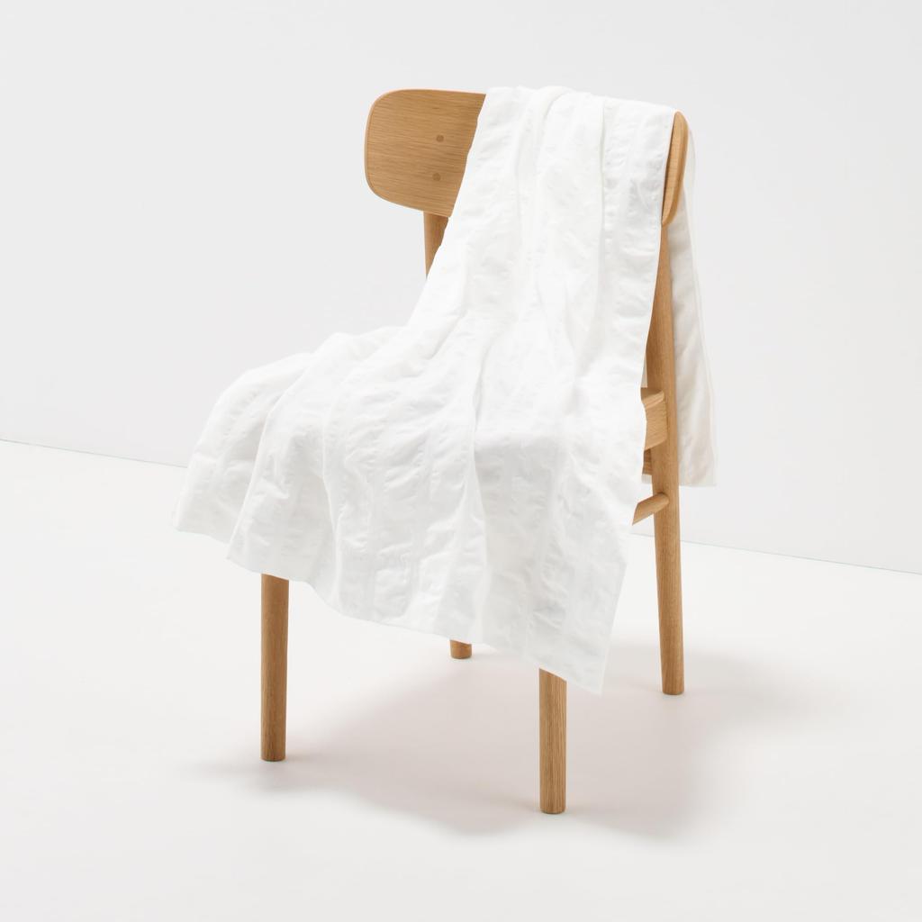 Плед MUJI, который также можно использовать как покрывало для комнаты 100 x 180 84761324 Плетение для дивана, см, кремово-белый