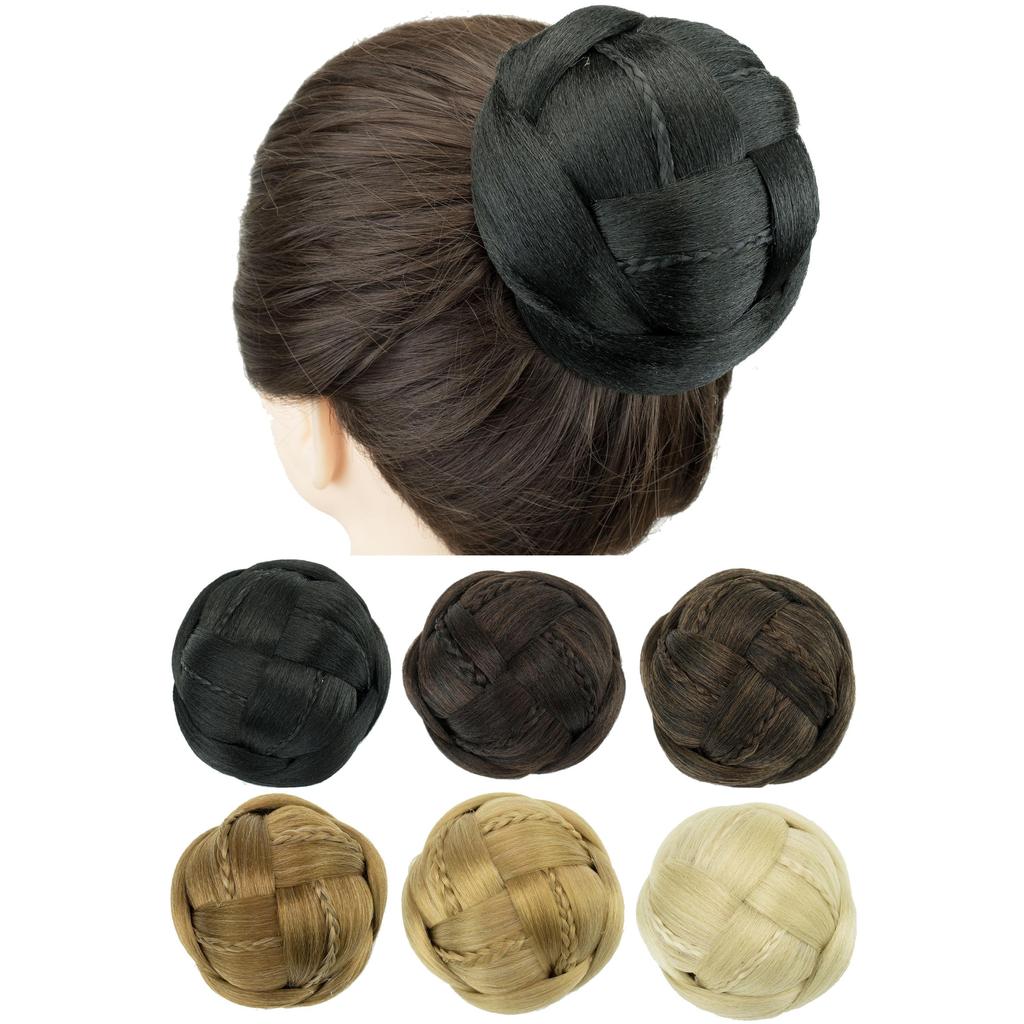 Плетеный шиньон для танцовщицы, накладные волосы, шиньоны в виде пончика, черные резинки для волос, булочка, парик, прическа, головной убор, парик