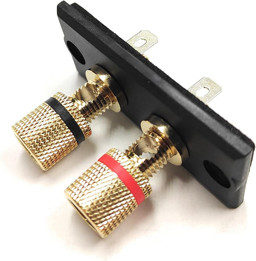 Аудиофильский терминал для динамиков, совместимый с разъемом типа «банан», аудиоразъем, монтируемый тип, набор из 2 аудиодеталей, самодельный/ремонтный