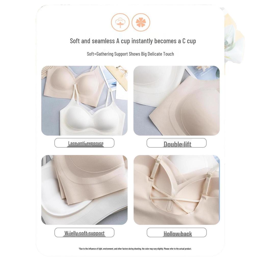 Улучшающий бюстгальтер пуш-ап: Гладкий ледяной шелк, предотвращающий провисание, боковая поддержка, красивый дизайн спины, вырез, легкая летняя посадка.