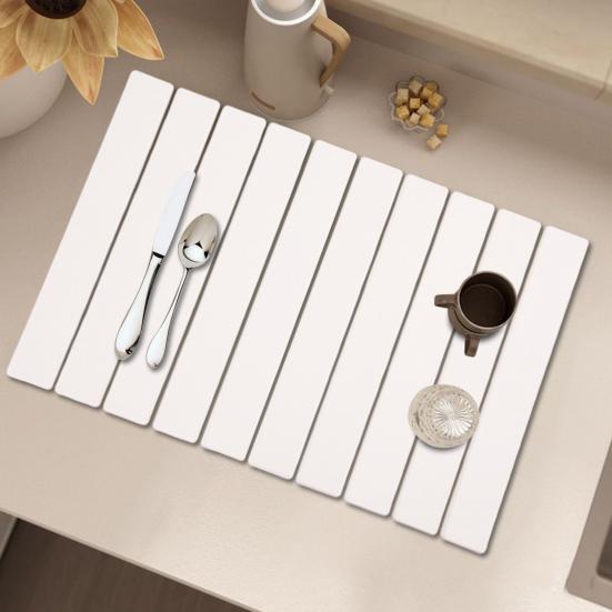 Drying Mat Fast Dry Super Absorbent Foldable Floor Mat Eco-Friendly Diatomaceous Earth Drying Mat for Kitchen Bathroom