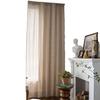 Imanqi Yun Coffee-Beige American Style Kitchen Curtains – Printed, Patchwork, Semi-Blackout with Tassels