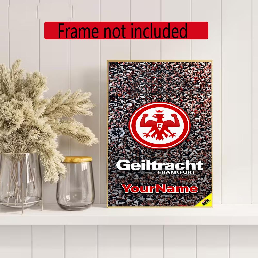 Eintracht Frankfurt Customize Your Name Diamond Painting Round Diamond Rhinestones Mosaic Diamond Embroidery Wall Paintings Rhinestones Gift Frameless