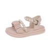 Girls Princess Sandals with Pearls Children Summer Beach Shoes Fashion Kids Leather Sandals for Party Wedding Sweet Size 26-36