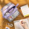 3/4 Compartment Pencil Case Multilayers Large Capacity School Student Pencil Cases Transparent Partition Pen Divider