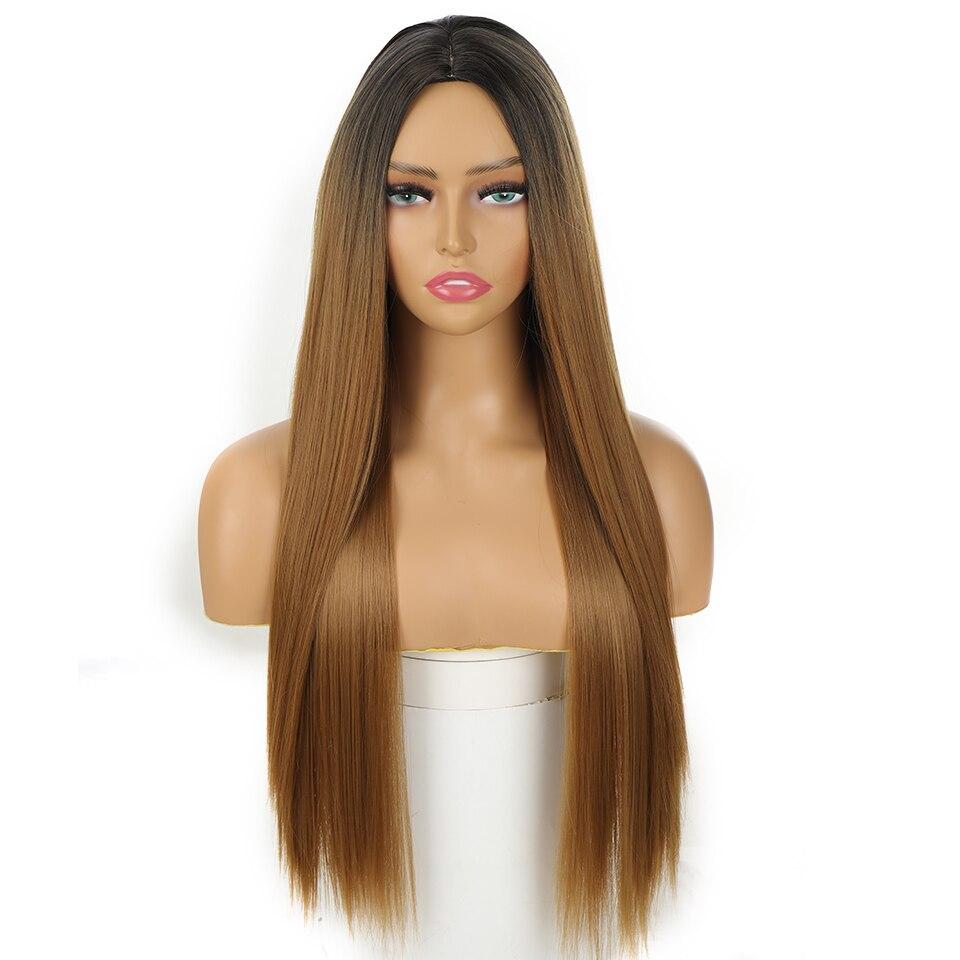 Синтетический длинный прямой черный термостойкий парик из волокна для женщин, повседневный косплей, модные натуральные парики