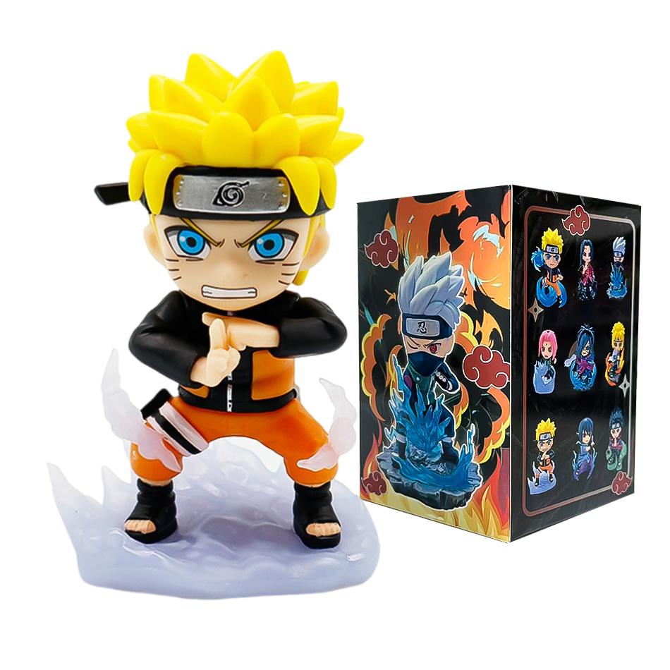 1-9pcs Naruto Blind box Q Version Figures PVC Anime Figurines Uzumaki Sasuke Itachi Kakashi Collectible Statue Decorative Gift