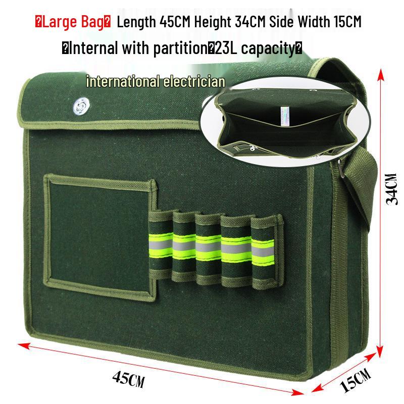 Утолщенная холщовая сумка для инструментов электрика - Многофункциональная, прочная сумка для строительства и ремонта, доступна в больших и средних размерах